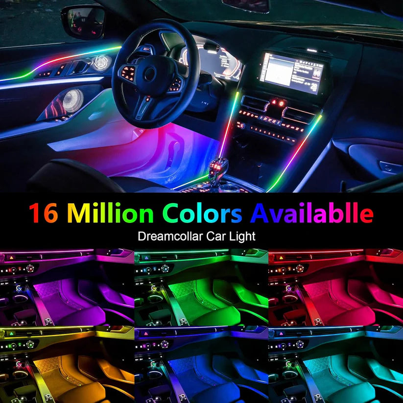 NeoFlow RGB Interior Car Light Kit – Dynamic Ambient LED Strips with App & Music Sync