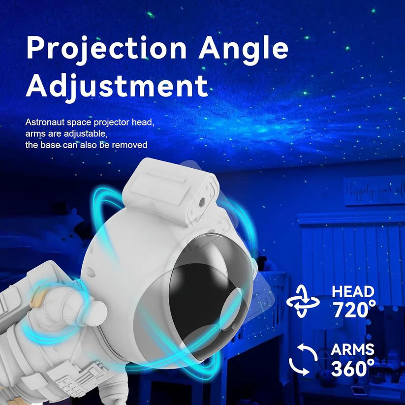 CosmoGlow Astronaut Galaxy Projector – LED Star & Nebula Light for Room Ambience