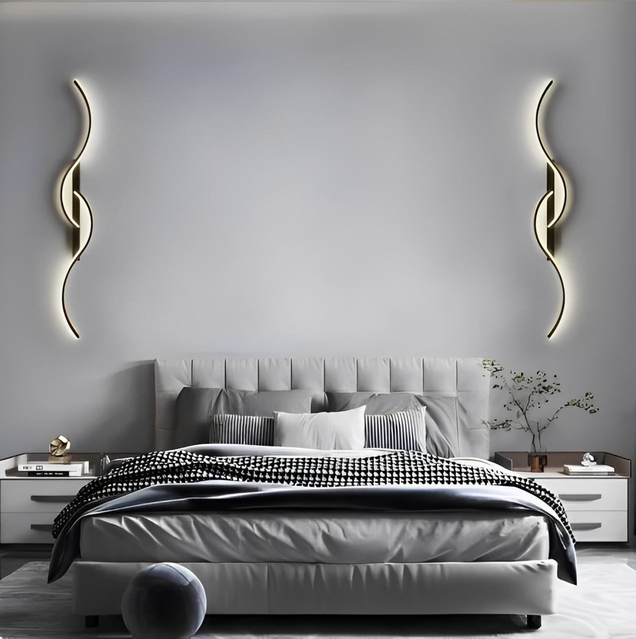 Creative Strip Light Luxury Wall Lamp – Modern, Ultra-Simple Design for Living Room TV Background, Wall Grid, Staircase, Bedroom, and Bedside