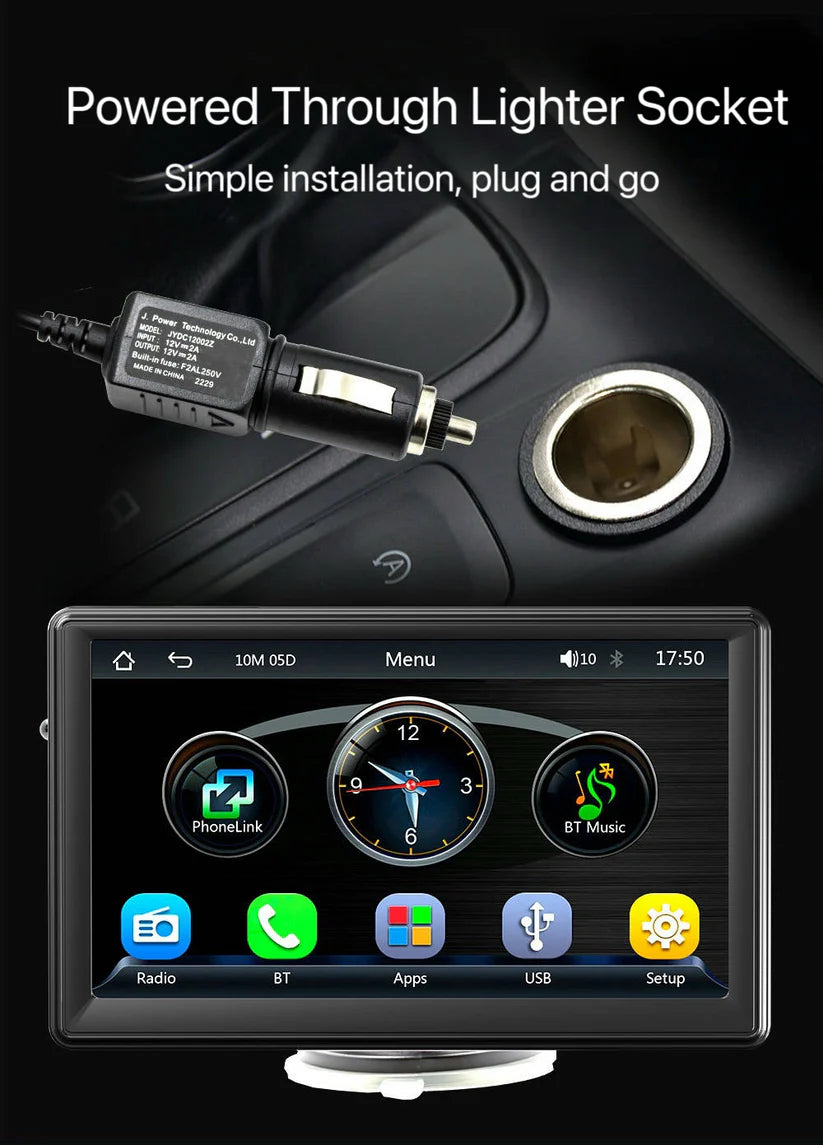DriveSync 7- Wireless CarPlay & Android Auto Display – Smart Touchscreen for Any Car