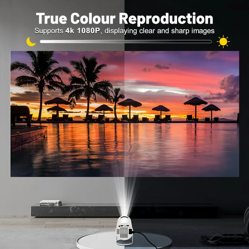 PocketBeam 180° Smart Mini Projector – Portable Home & Outdoor Cinema