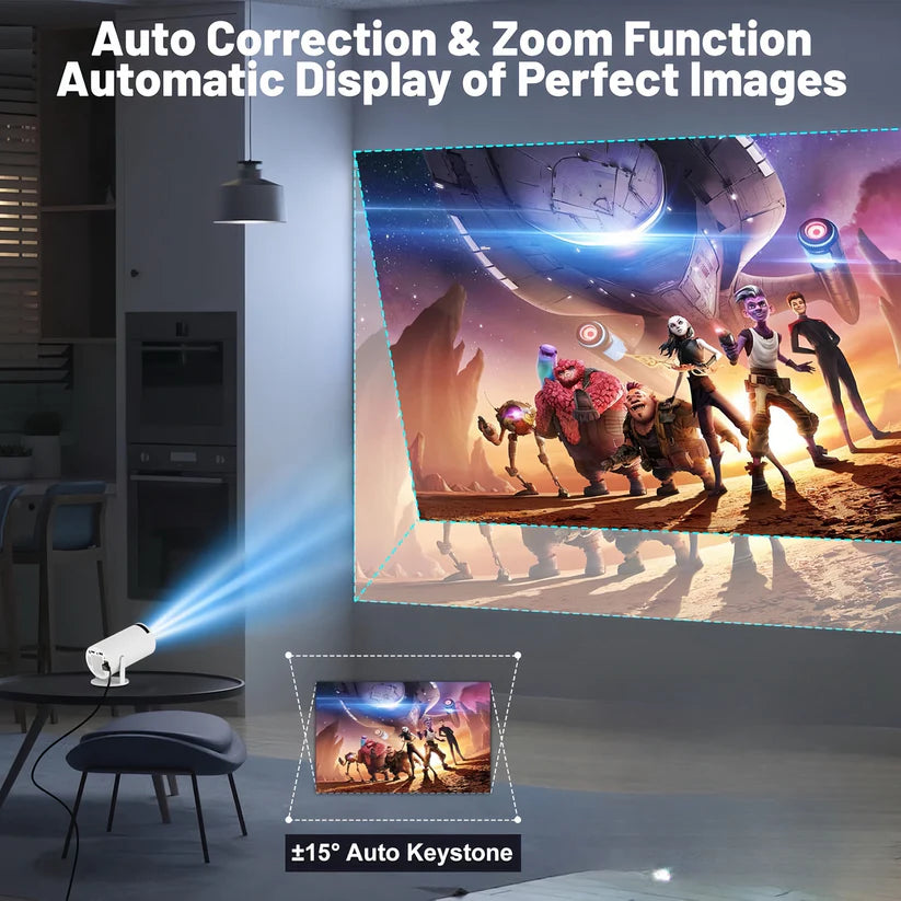 PocketBeam 180° Smart Mini Projector – Portable Home & Outdoor Cinema