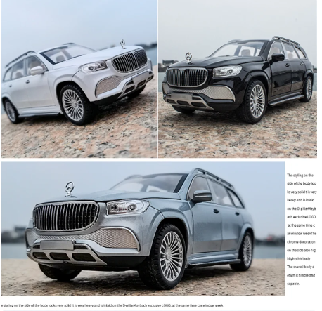 1:24 Maybach GLS600 – Lyxig Diecast Metallmodell med Ljud & Ljus