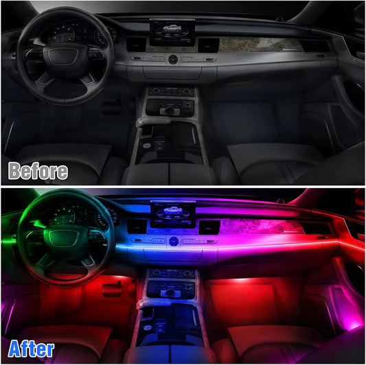 NeoFlow RGB Interior Car Light Kit – Dynamic Ambient LED Strips with App & Music Sync