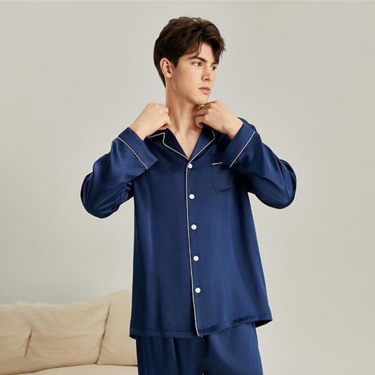 Experience Luxury with HQ Sportswear's Genuine Silk Pajama Shirt