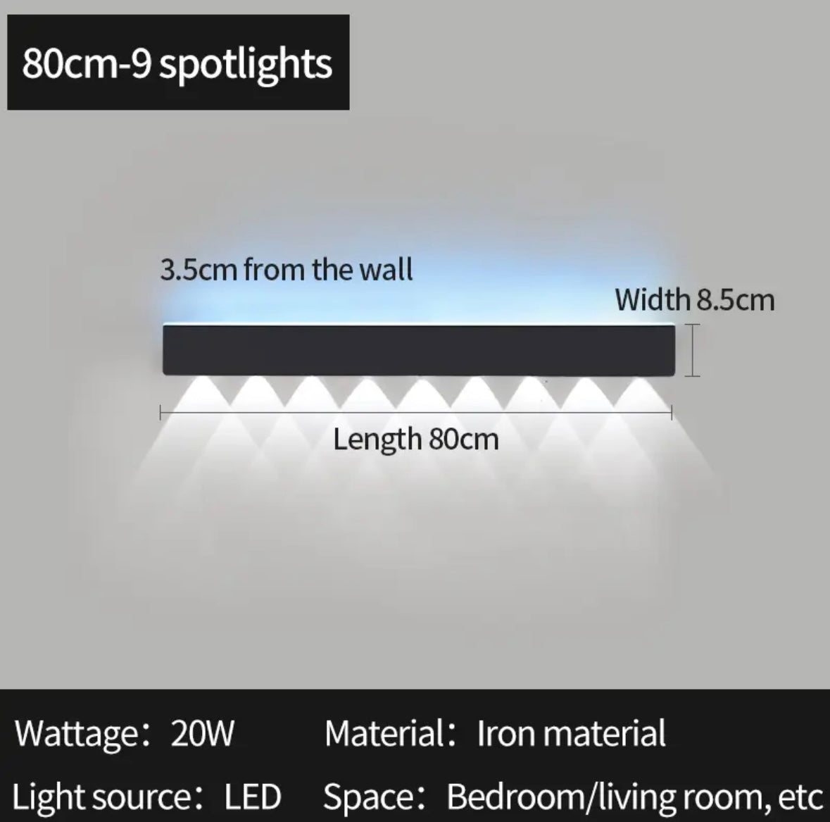 Nordisk Stil LED Väggsconce: Modern Belysning för Vardagsrum och Sovrum 💡🔵