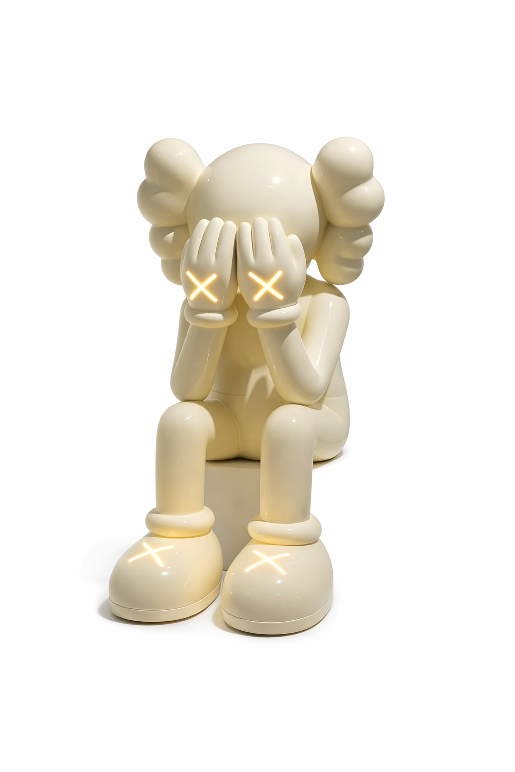 White LED Iconify Sitting Sculpture Life Size