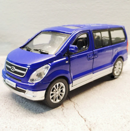 1:32 Hyundai H-1 Grand Starex MPV Legering Bilmodell Diecast Metal Leksak Bilmodell Simulering Ljud Ljus Collection Barnpresent