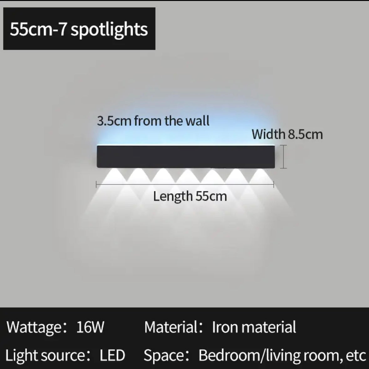 Nordisk Stil LED Väggsconce: Modern Belysning för Vardagsrum och Sovrum 💡🔵