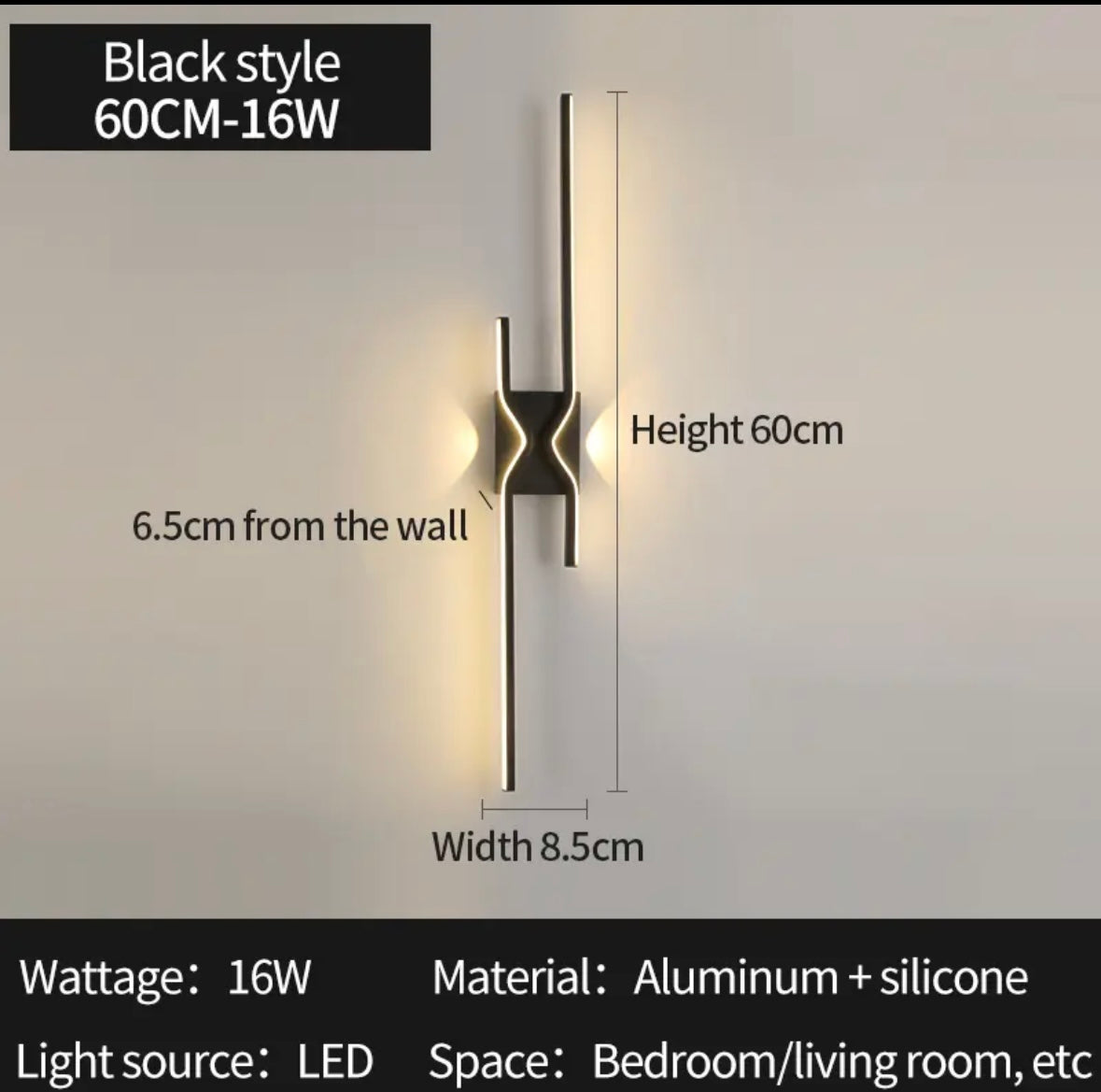 Minimalistisk Vägglampa för Vardagsrum och Studie 💡