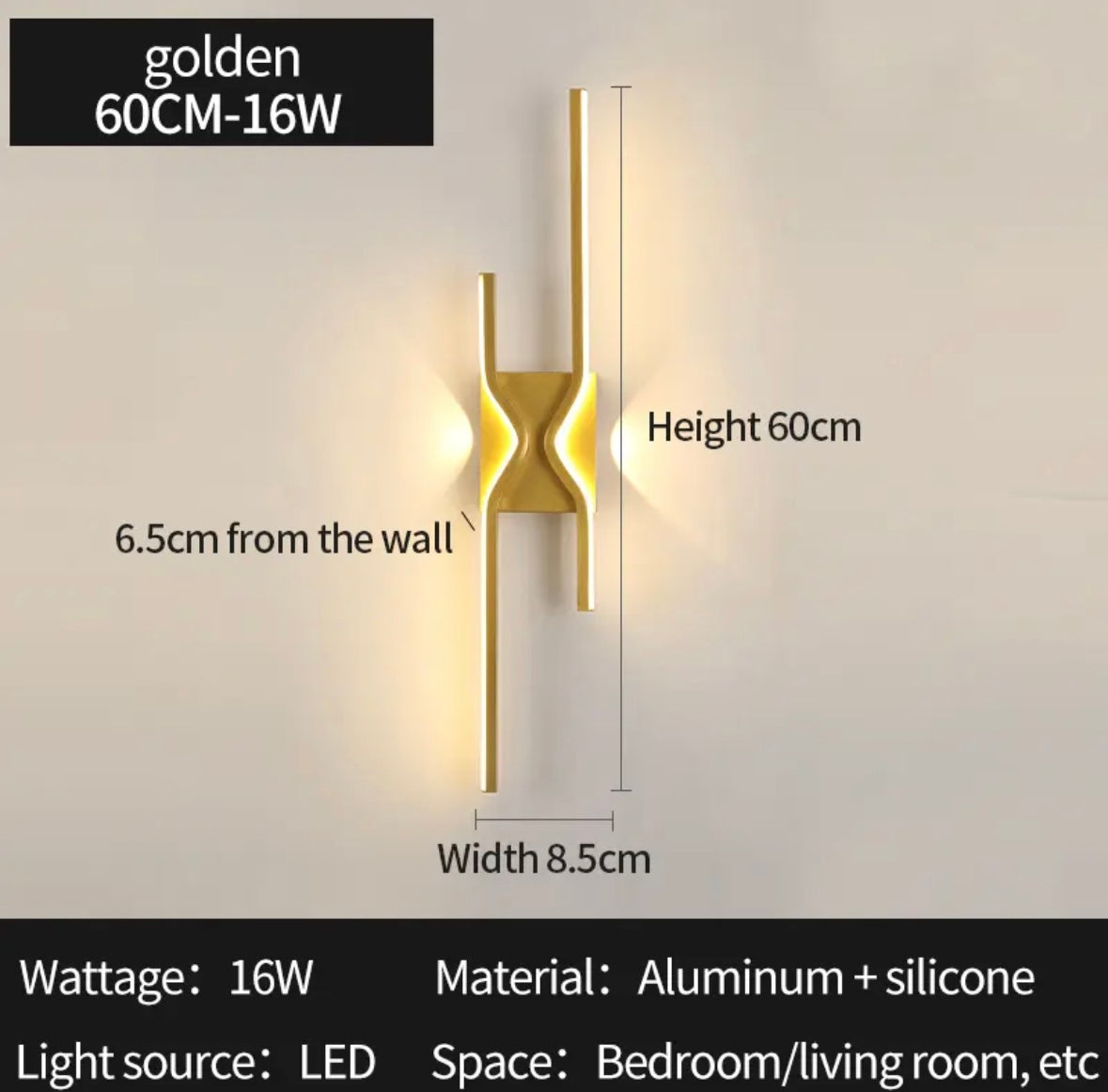 Minimalistisk Vägglampa för Vardagsrum och Studie 💡