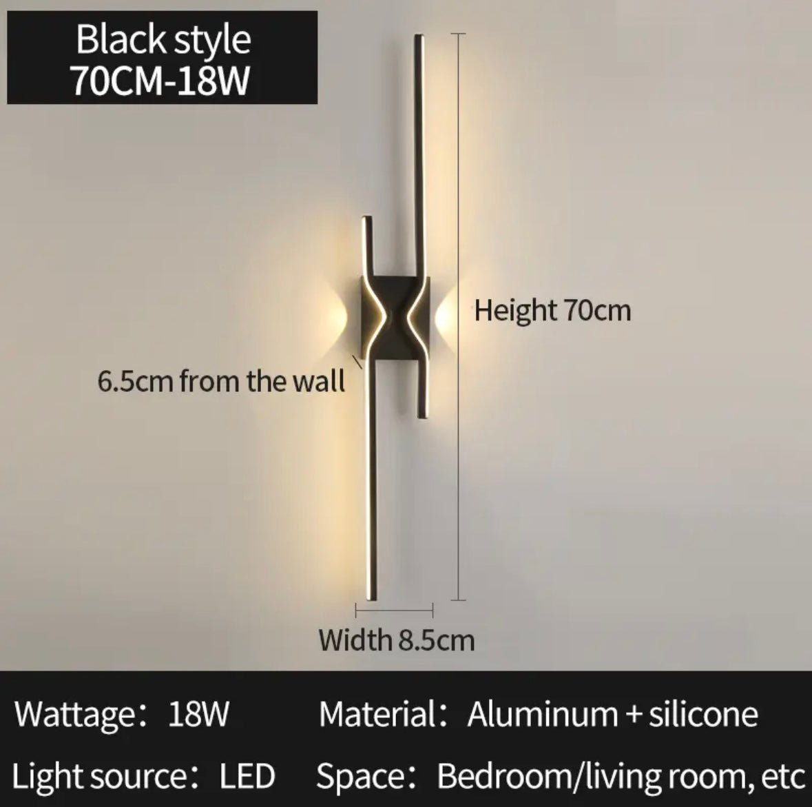 Minimalistisk Vägglampa för Vardagsrum och Studie 💡