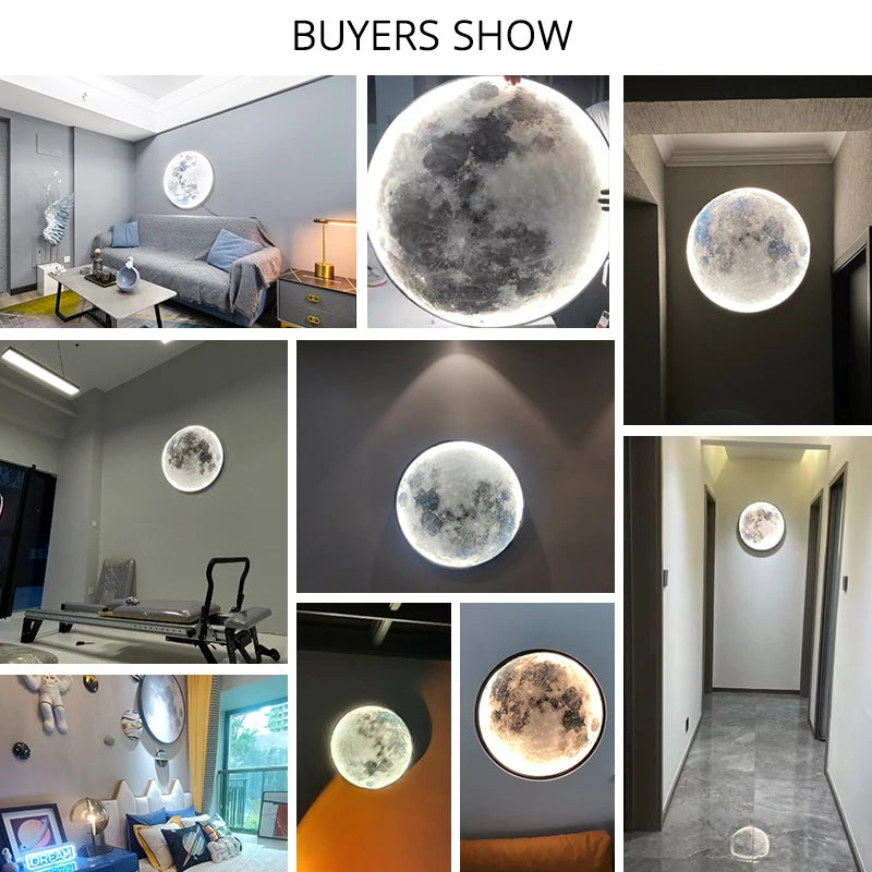 Modern LED Moon Vägglampa Minimalistisk Väggmålning Inomhusbelysning För sovrum Bakgrund Vägg Vardagsrum Dekorativa sänglampor