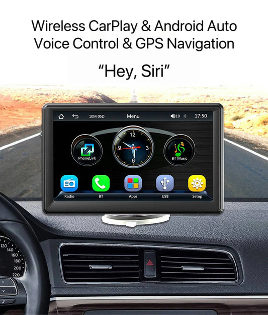 DriveSync 7- Wireless CarPlay & Android Auto Display – Smart Touchscreen for Any Car