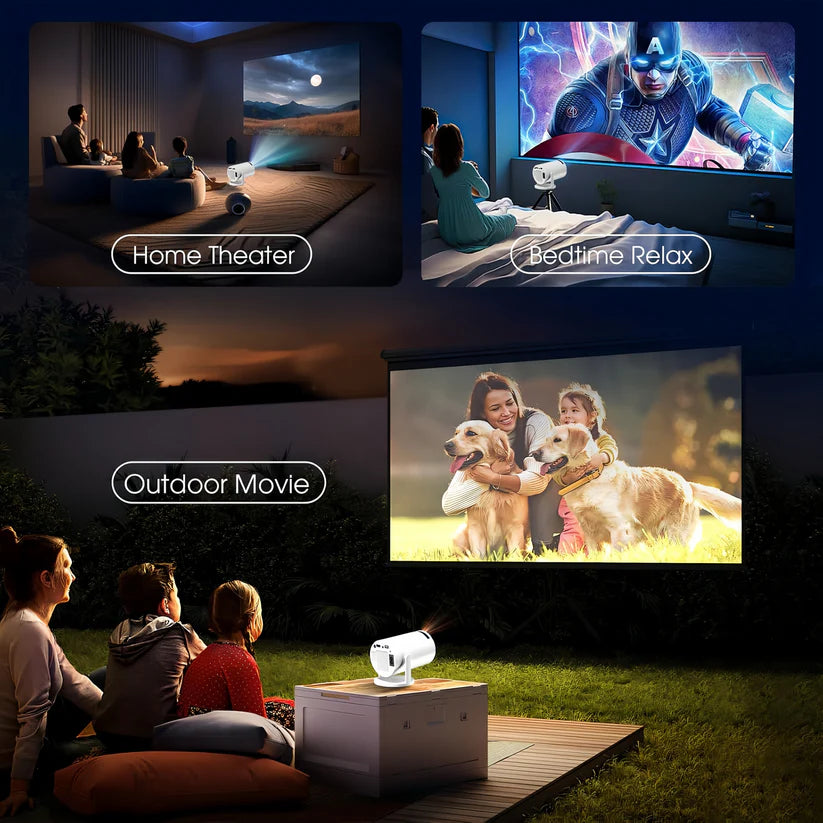 PocketBeam 180° Smart Mini Projector – Portable Home & Outdoor Cinema