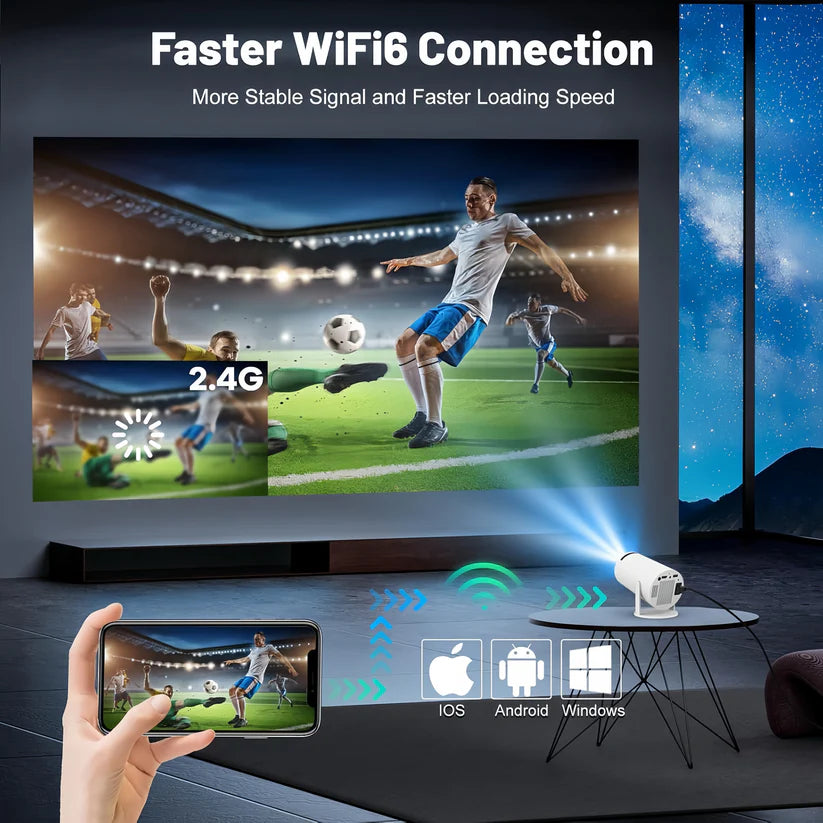 PocketBeam 180° Smart Mini Projector – Portable Home & Outdoor Cinema