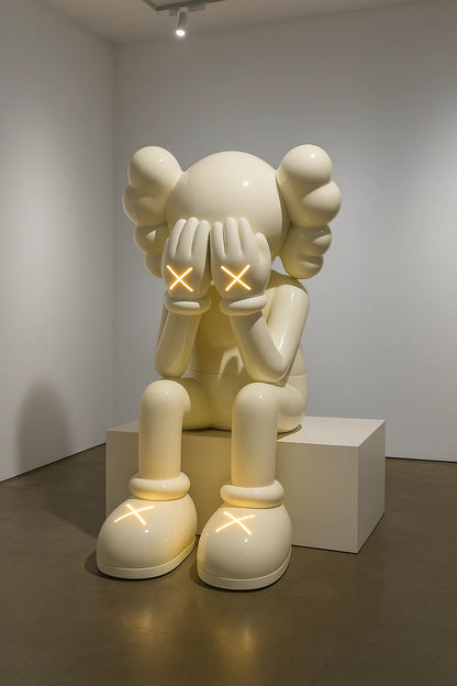 White LED Iconify Sitting Sculpture Life Size