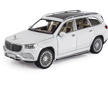 1:24 Maybach GLS-klass GLS600 Alloy Luxy Bilmodell Diecast Metal Leksaksfordon Bilmodell Simulering Ljud och ljus Barnleksakspresent