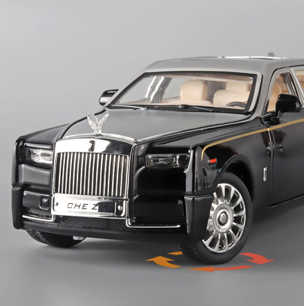 1:24 Rolls Royce Phantom Alloy bilmodell Diecasts & leksaksfordon Metallbilmodellsamling Simulering Ljud Ljus Barnleksakspresent