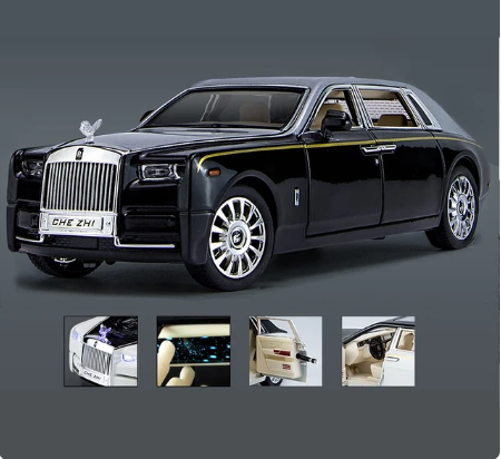 1:24 Rolls Royce Phantom Alloy bilmodell Diecasts & leksaksfordon Metallbilmodellsamling Simulering Ljud Ljus Barnleksakspresent