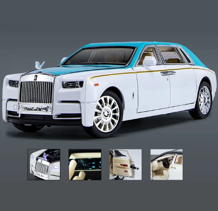 1:24 Rolls Royce Phantom Alloy bilmodell Diecasts & leksaksfordon Metallbilmodellsamling Simulering Ljud Ljus Barnleksakspresent