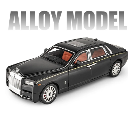 1/18 Rolls-Royce Phantom Alloy Lyxig bilmodell Diecasts Metallleksaksfordon Bilmodellsimulering Ljud Ljussamling Barnpresenter