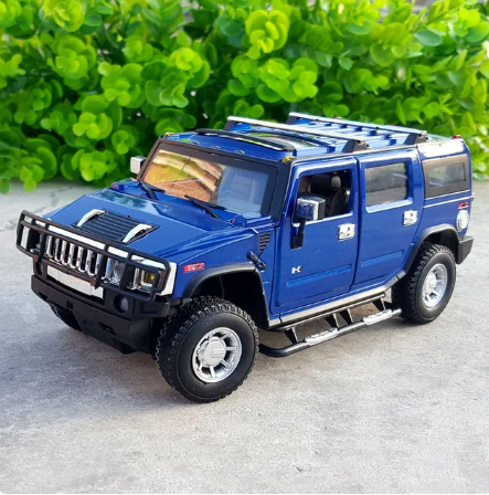 1:24 HUMMER H2 legering bilmodell formgjuten metall terrängfordon bilmodell samling högsimulering barnleksak presentdekorationer