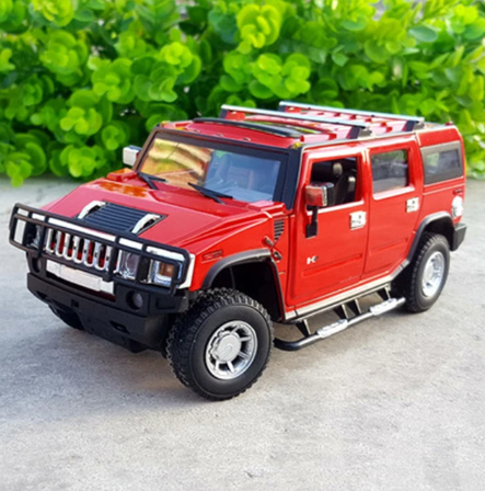 1:24 HUMMER H2 legering bilmodell formgjuten metall terrängfordon bilmodell samling högsimulering barnleksak presentdekorationer